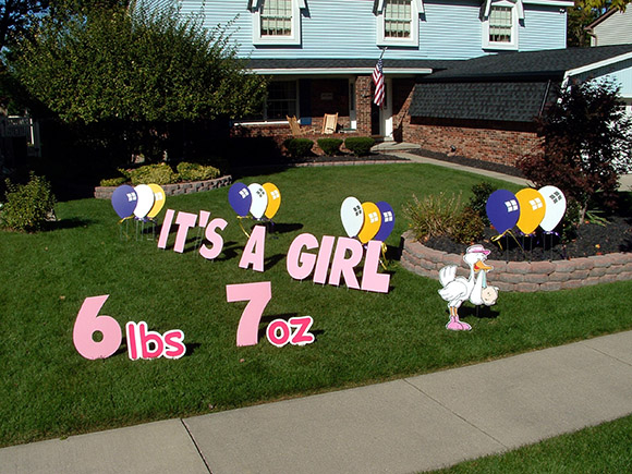 Its A Girl Yard Greeting