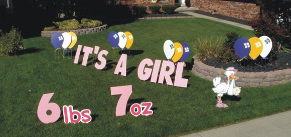 Its A Girl Yard Greeting