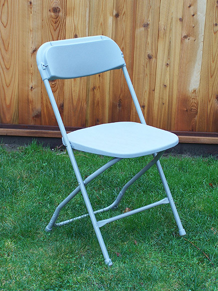 Grey Plastic Folding Chair