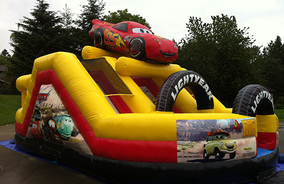 Cars Speedway Dual Lane Slide | Bouncy Castles & Slides | Fraser Valley
